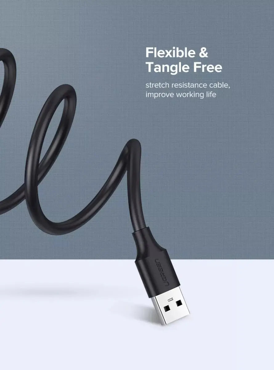 Cable Premium Usb 2,0 Macho A Hembra 2 Metros Ugreen Negro