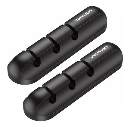 Organizador De 3 Cables X2 Escritorio C/ Adhesivo 3m Vention Negro