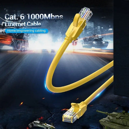 Cable De Red Cat6 Patch Cord Utp Rj45 1m Amarillo Vention