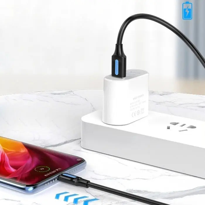 Cable Carga Y Datos Celular Usb-c A Usb 2,0 3a 0,25m Vention Negro