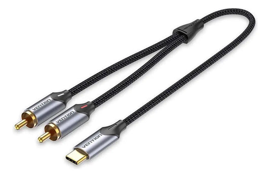 Cable De Audio Premium Usb C A Rca Trensado 0,5 M Vention
