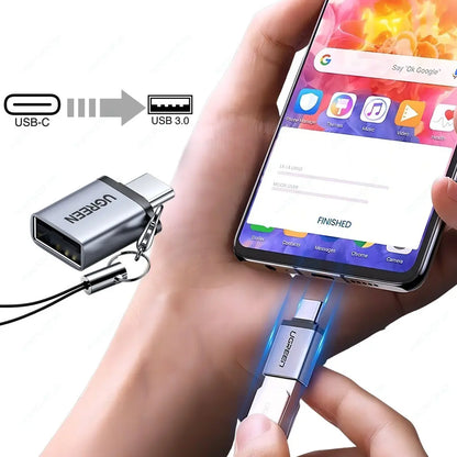 Adaptador Otg Usb C 3,1 A Usb 3,0 Dato Thunderbolt 3 Ugreen Gray