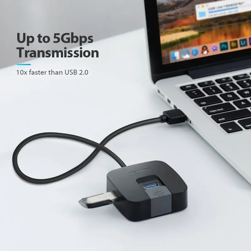 Hub Expansor X 4 Usb Multipuerto Mac / Pc - 0,15 M Vention Negro