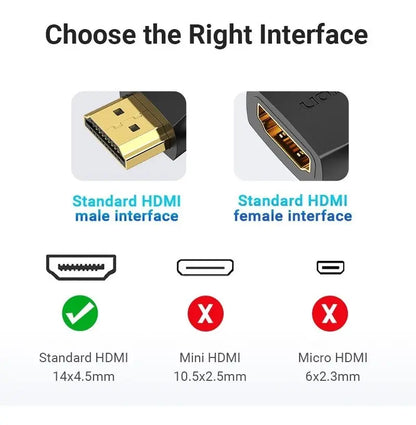 Adaptador Hdmi Hembra A Hdmi Macho Codo 270 Grados Vention