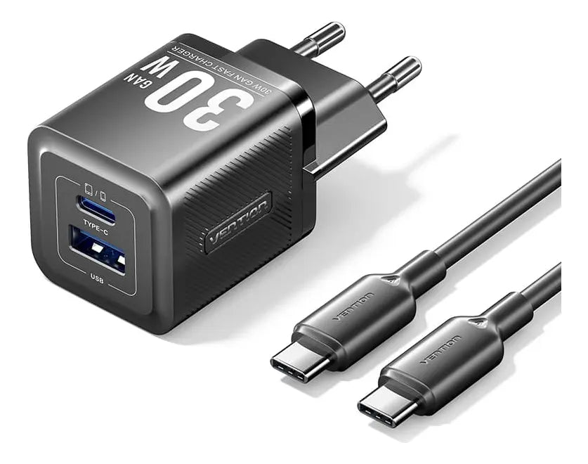 Cargador Con Cable Adaptador Carga Rapida Usb C 30w Vention