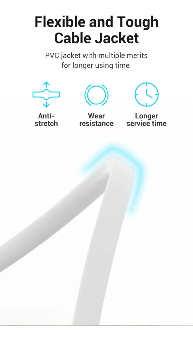 Cable Plano Linea Telefono 30mts Rj11 4 Hilos Blanco Vention