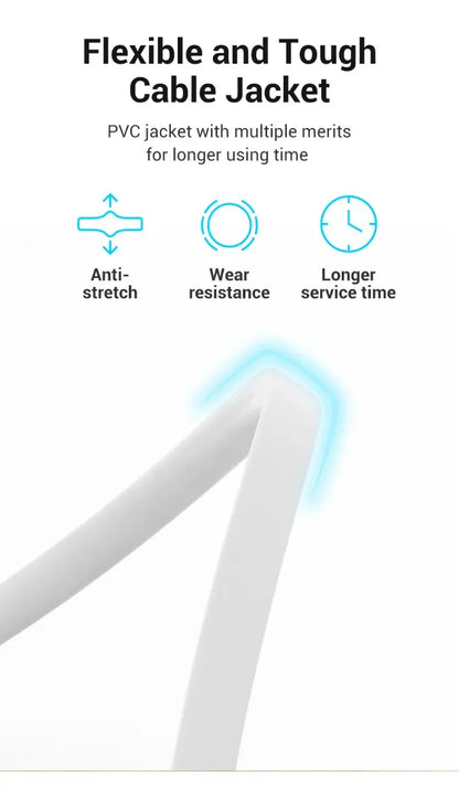 Cable Plano Linea Telefono 30mts Rj11 4 Hilos Blanco Vention