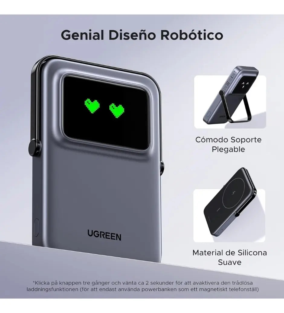 Power Bank Magnetico Cargador Portatil Usb C 5000mah Ugreen Gris