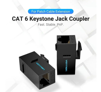 Adaptador Union Ficha Cat6 Utp Rj45 Hembra Vention