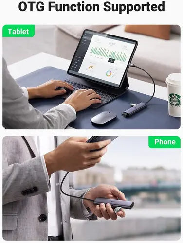 Hub Multipuerto 4 En 1 Usb C A Usb 3,0 X4 Aluminio Ugreen