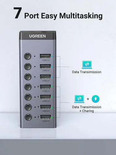 Hub Usb 3,0 7 Puertos Usb-c Con Switch De Encendido Ugreen