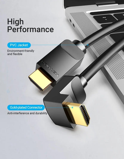 Cable Hdmi 2,0 4k Angulo Recto Codo 90° 1m Arc Hdr Vention