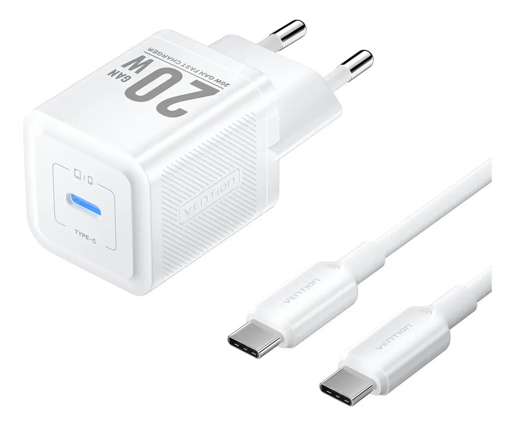 Cargador Con Cable Adaptador Carga Rapida Usb C 20w Vention