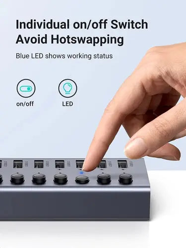 Hub Usb 3,0 7 Puertos Usb-c Con Switch De Encendido Ugreen