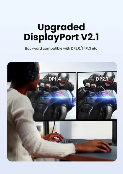 Cable Displayport 2,1 Premium 16k 240hz Hdr Gsync 3m Ugreen
