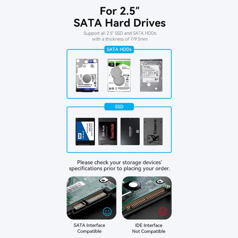 Carry Disk Sata 2,5p Hdd Ssd 6 Gbps Usb-c 3,1 Gen 2 Vention Negro
