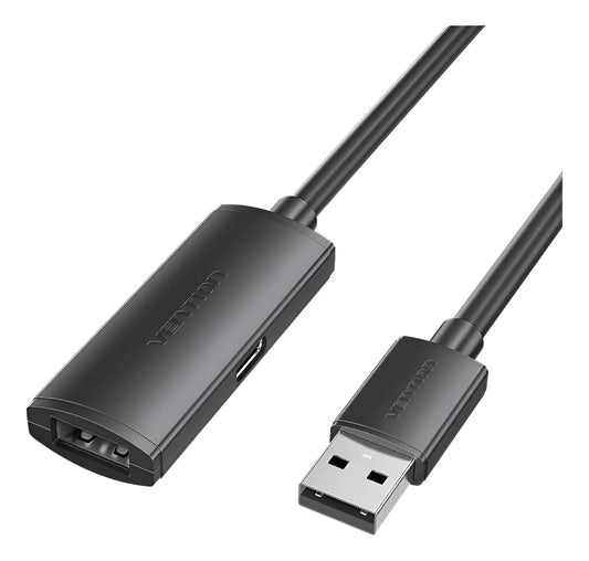 Cable Alargue Extensor Usb Activo Macho Hembra 25m Vention - Negro