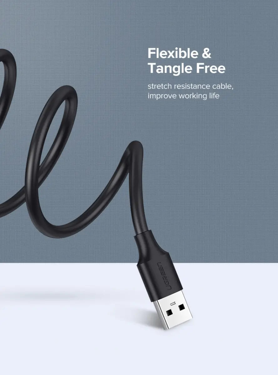 Cable Extensor Ugreen Premium Usb 2,0 Macho A Hembra 0,5m - Negro