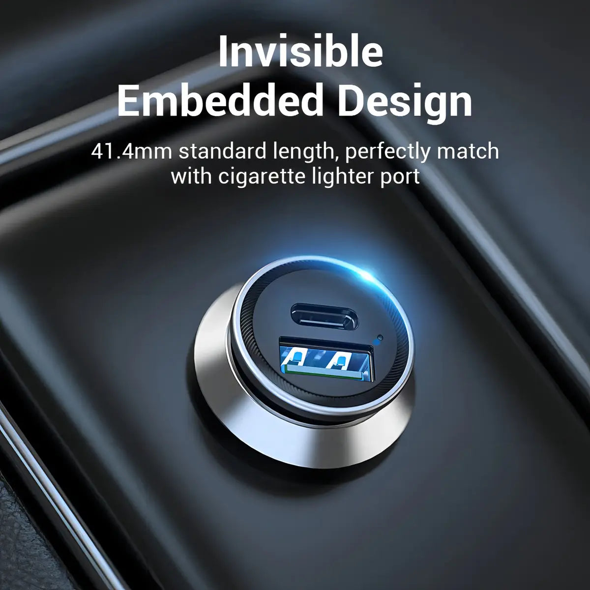 Cargador De Celular Para Auto Usb-c Usb 18w 20w Mfi Vention Gris Oscuro