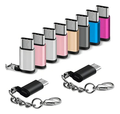 Ficha Adaptador Carga Llavero Micro Usb A Usb-c Rojo Evox