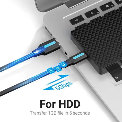 Cable Cargador Usb A Usb Tipo C Carga Rapida 0,25 M Vention Negro