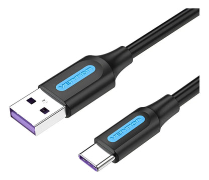 Cable Premium Usb 2,0 A Usb Tipo C 5a 1 M Vention Negro