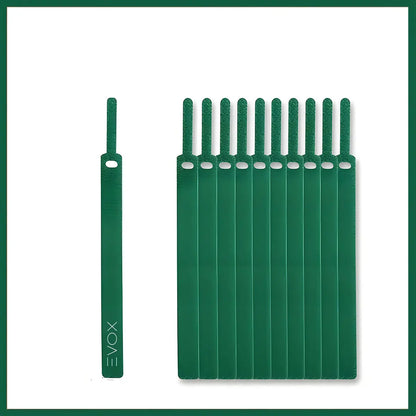Tira Organizadora De Cables X6 Nylon Autoadhesivo 15cm Evox Negro