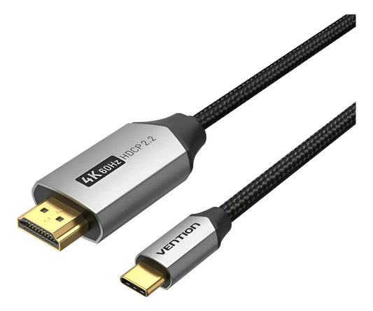 Cable Adaptador Usb C A Hdmi 2m Trenzado 4k 60hz Vention Negro