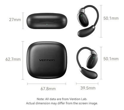 Auriculares Inalambricos Bluetooth 5,4 Open-ear Vention Negro