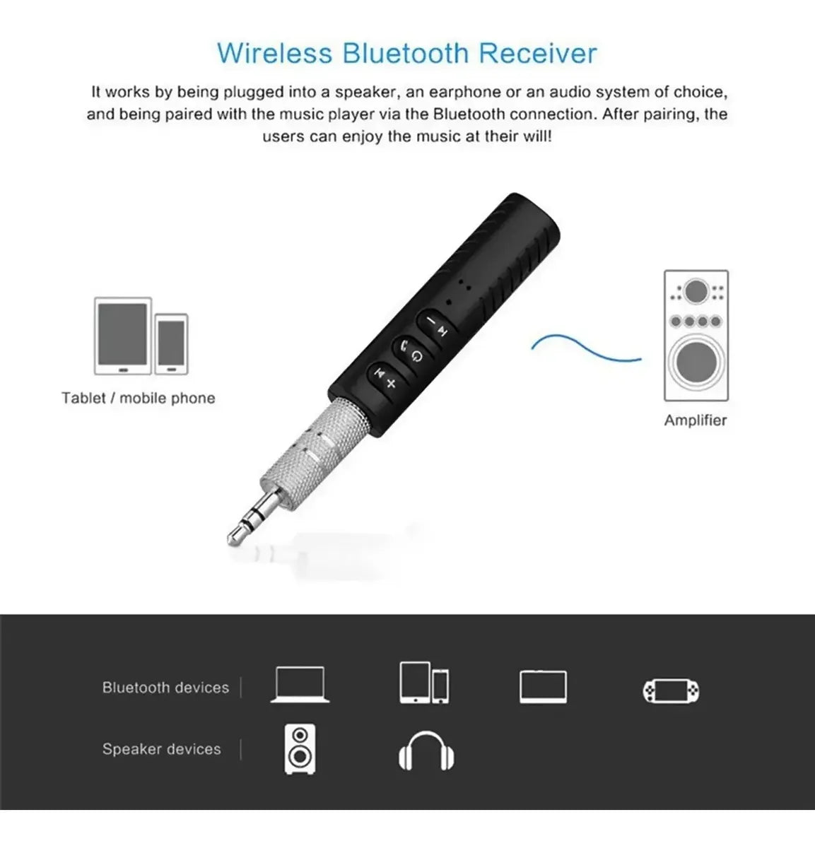Receptor Bluetooth Evox Bateria Control Volumen Manos Libres