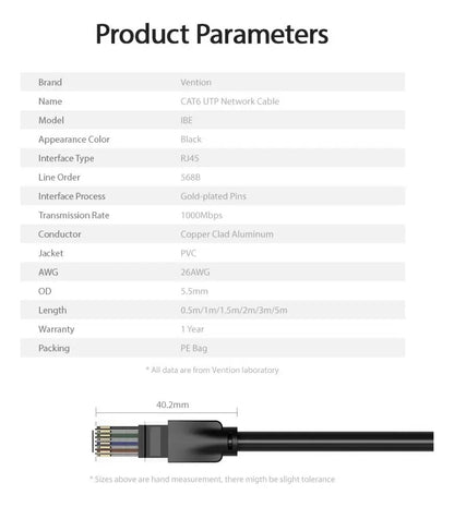 Cable De Red Cat6 Patch Cord Utp 15 Metros Gigabit Vention