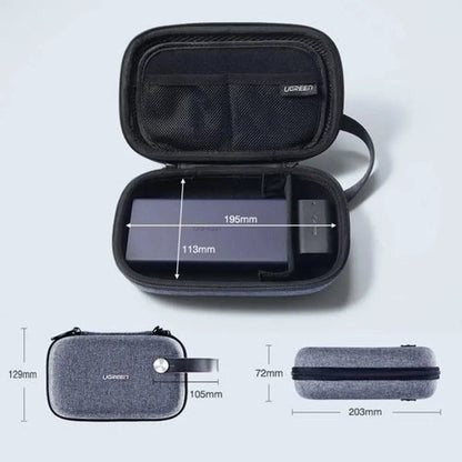 Estuche Organizador De Cables Memorias Discos Viaje Ugreen Gris Oscuro