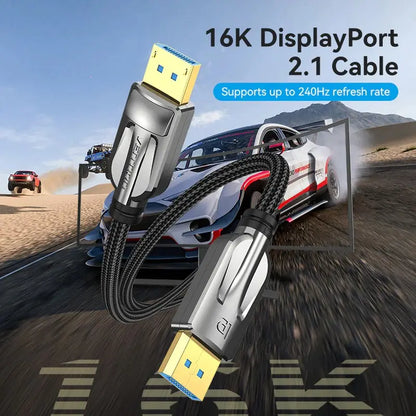 Cable Displayport 2,1 16k 5m Negro Vention Hgabj