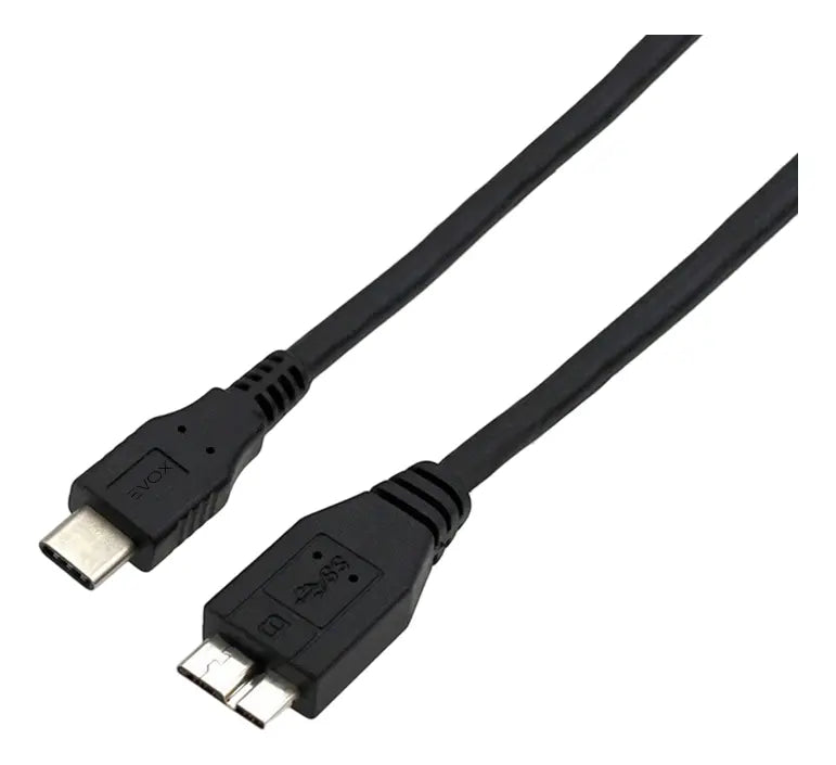 Cable Usb C A Micro B Evox 0,50 Cm Pc Disco Rigido Externo Negro