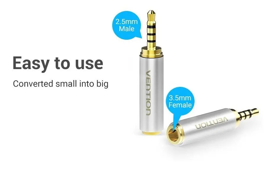 Adaptador Jack 3,5mm Hembra A 2,5mm Macho Auricular Vention