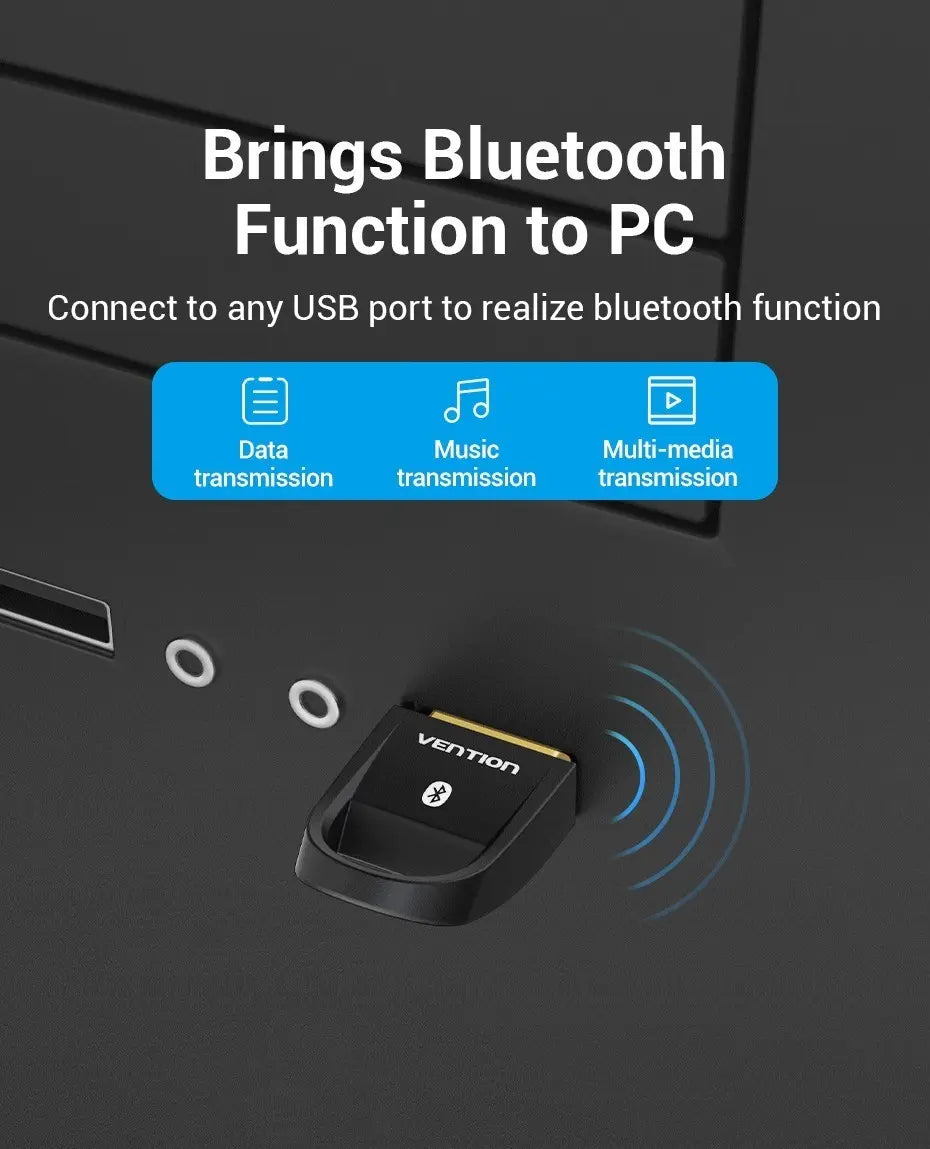 Adaptador Emisor Receptor Bluetooth 5,0 Usb Dongle Vention