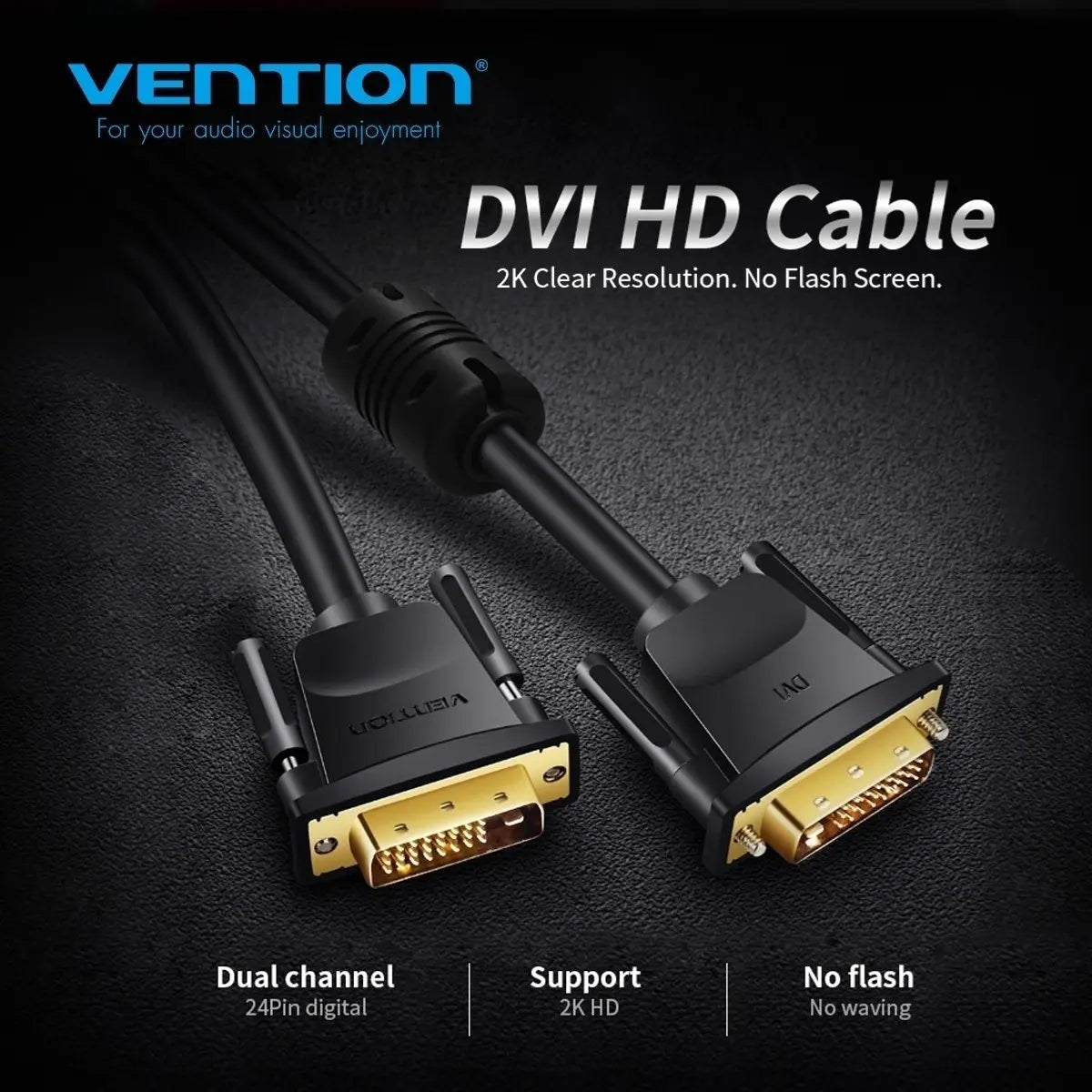 Cable Premium Dvi Macho A Dvi Macho 24+1 2 Metros - Vention