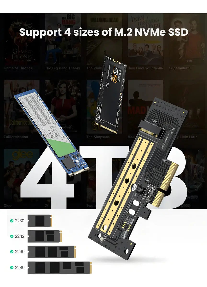 Placa Adaptador M2 Nvme A Pcie 3,0 M Key Ssd 32gb X4 Ugreen