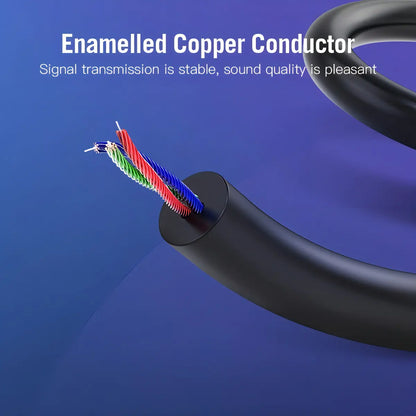 Cable Audio Auxiliar 0,5m Jack 3,5mm Macho A Macho Vention
