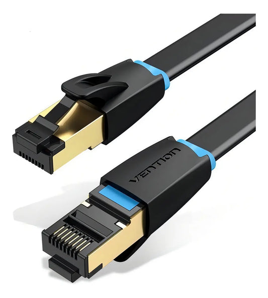 Cable De Red Cat8 Blindado 2m Patch Cord Rj45 Flat Vention