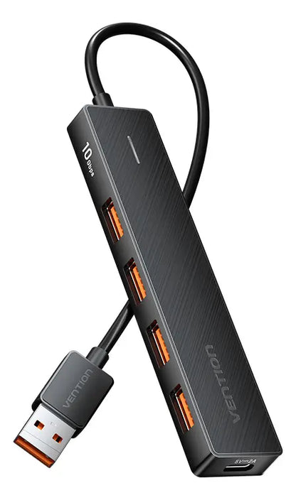 Hub 5 En 1 Usb A 4 Usb 3,2 Gen 2 Y Usb C 0,15 Metros Vention Negro