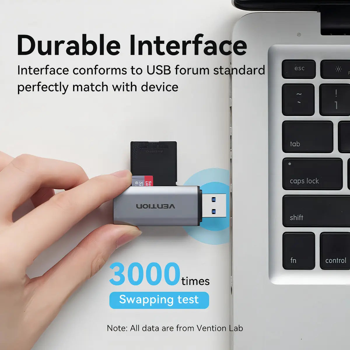 Lectora De Tarjeta - 2 En 1 - Usb 3,0 - Sd Tf Dual Vention Gris