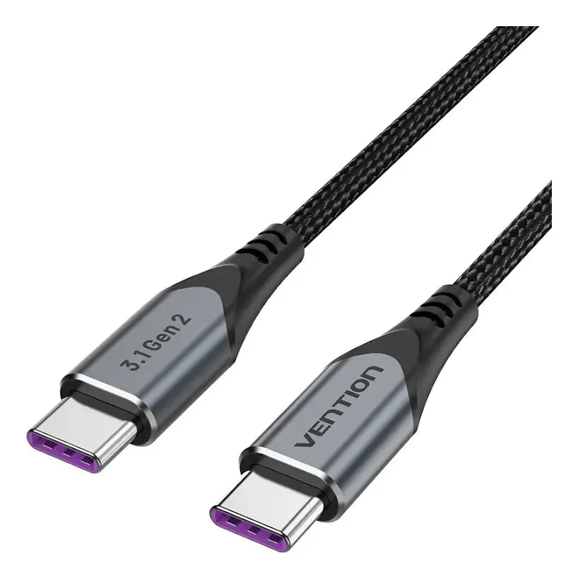 Cable Usb C 3,1 Gen 2 5 Amp Aluminio 4k Uhd 1 Metro Vention Negro
