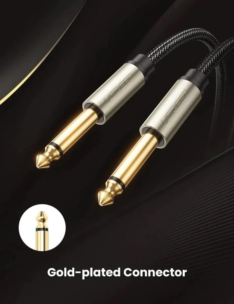 Cable Audio Plug Aux 6,5mm Estereo Gris 2m Trenzado Ugreen