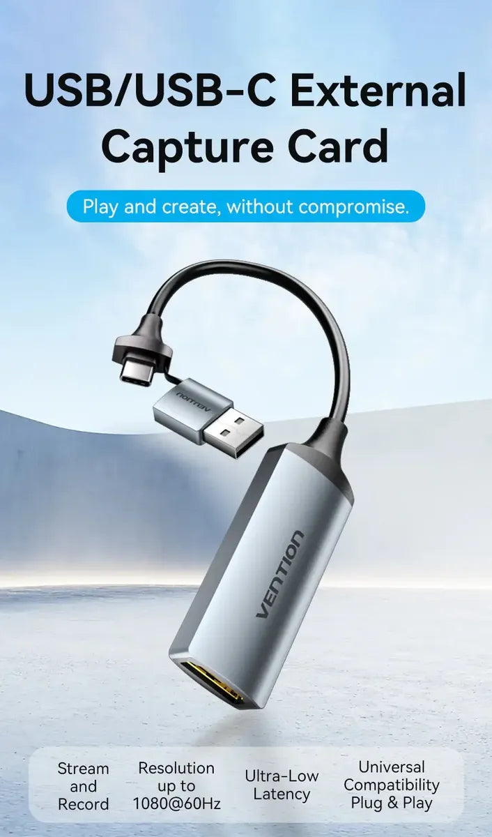 Capturadora Vídeo Hdmi Hembra A Usb Usb C 1080p 60hz Vention