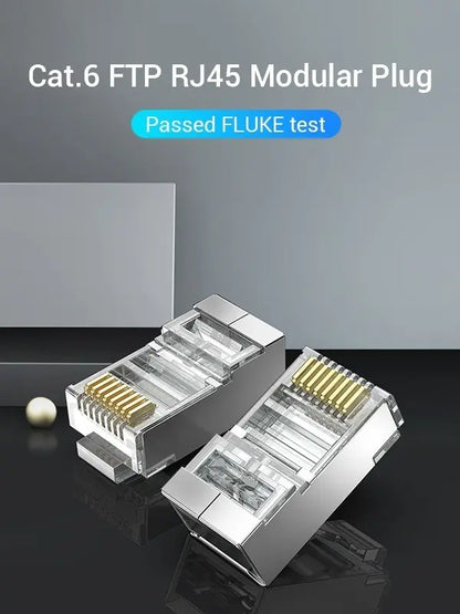 Ficha Plug Cat6 Rj45 Utp Modular X100 Cable De Red - Vention
