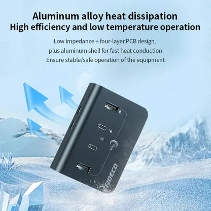 Hub Premium 4 Puertos Usb 3,0 + Usb C 10 Gbps Fideco Negro