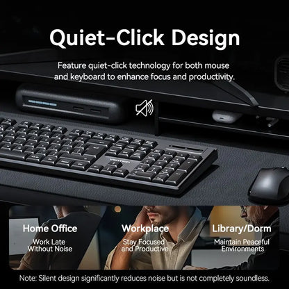 Kit Teclado Y Mouse Inalambrico 2,4g Ktz Vention Color Negro Grafito Negro