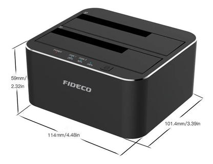 Docking Station 2 Bahias Clonador Sata Hdd Ssd 16tb Fideco