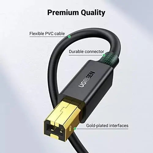 Cable Para Impresora Usb A Usb Tipo B 5m Blindado Ugreen Negro